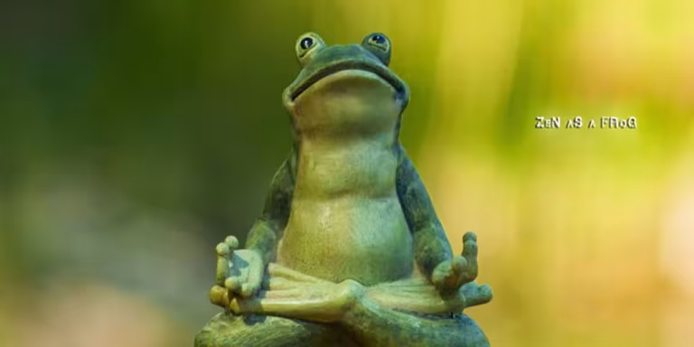 person meditating in a lush forest surrounded by wildlife