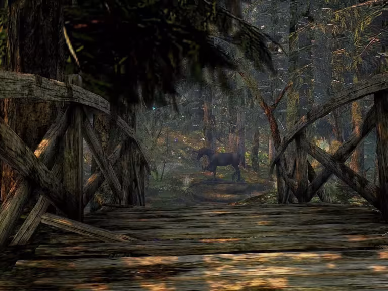 enchanted forest with mythical creatures and magical elements