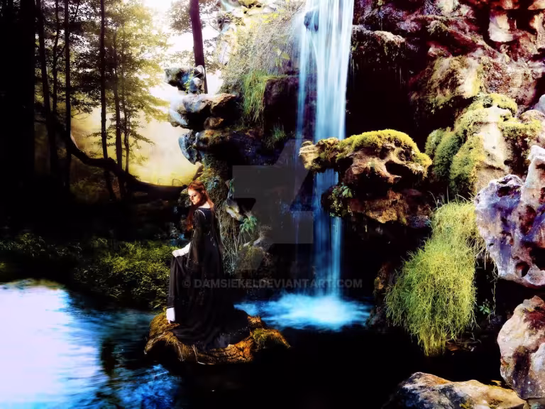 enchanted forest with mythical creatures and spirits