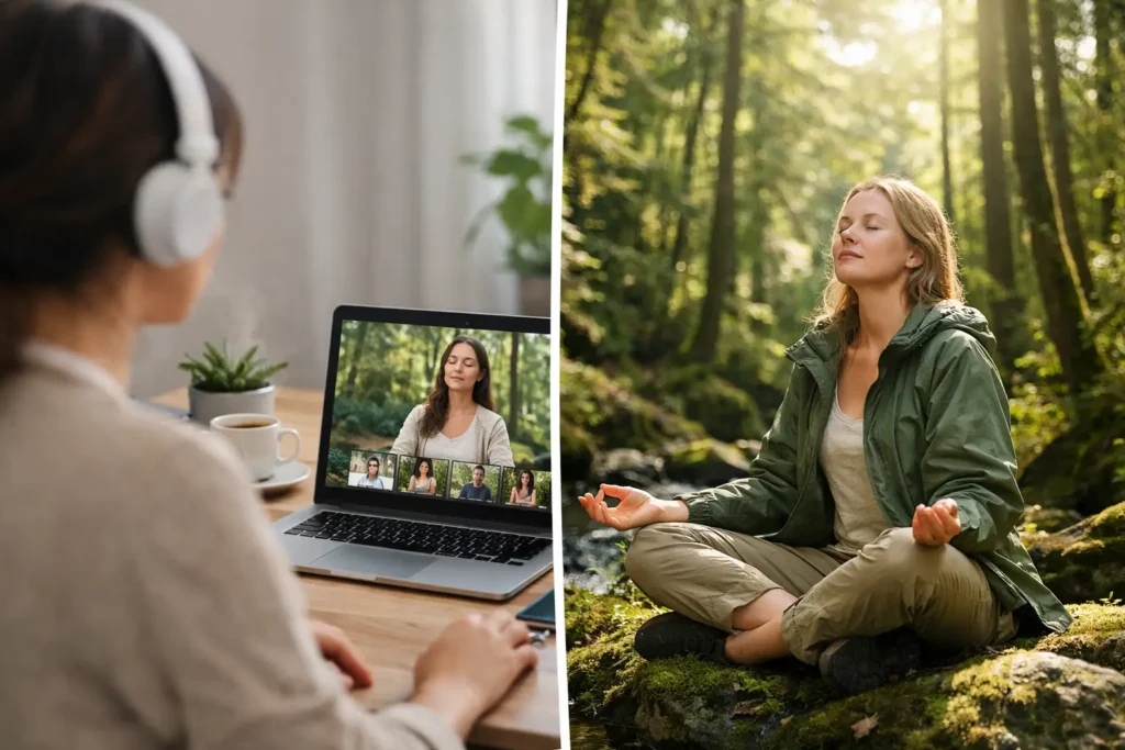 Online Forest Bathing School vs In Person